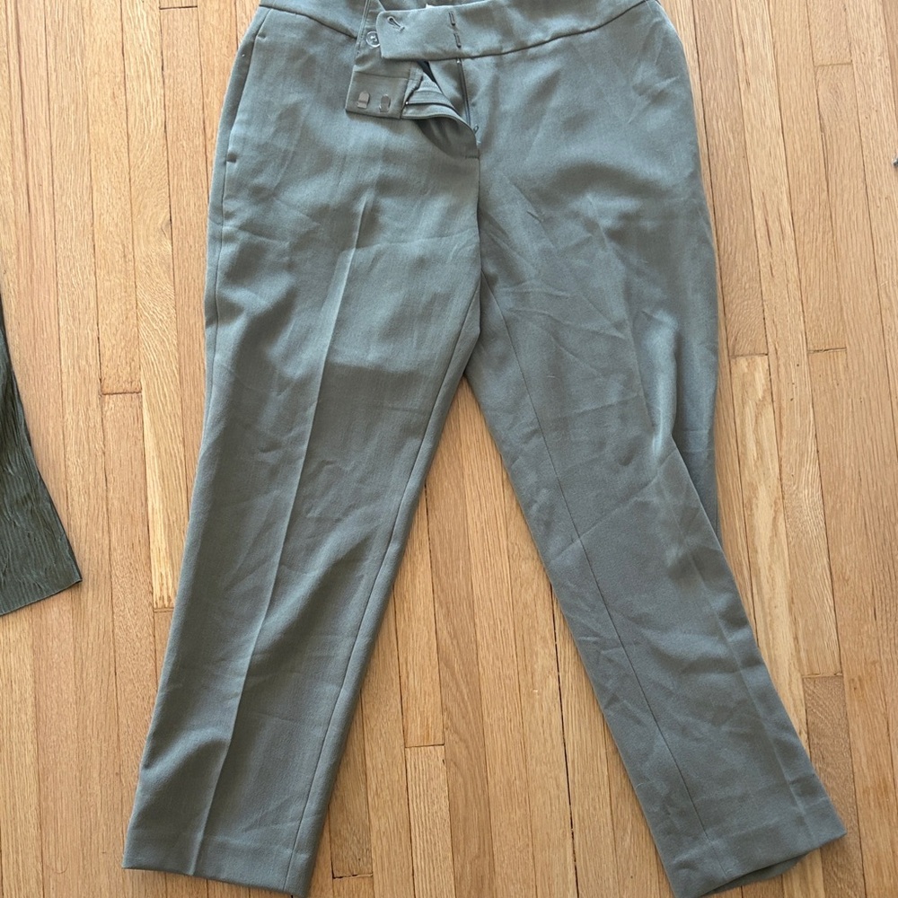 Kasper Olive Green Wide-Leg Trousers 8P